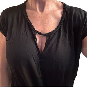 Max Studio Black Keyhole Blouse